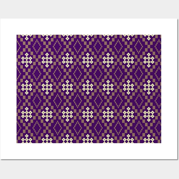 Purple ethnic pattern Wall Art by BigSaturn